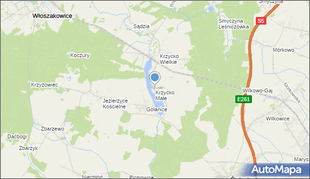 mapa Krzycko Małe, Krzycko Małe na mapie Targeo